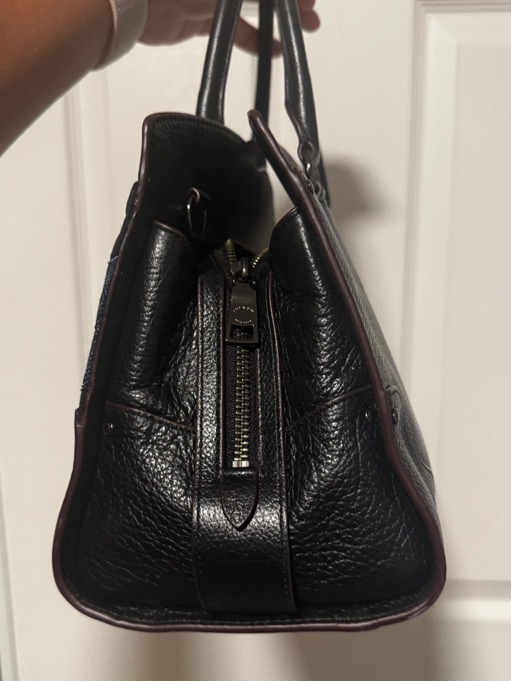 Coach Black and Blue Patchwork Satchel - Picture 3 of 8